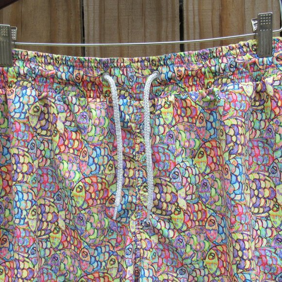 Michael's Men's Mesh Liner Swim Trunks Abstract Fish multicolored sz: 2xl - Picture 2 of 16